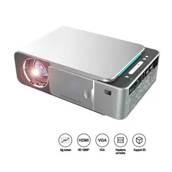 

Newest Android Projector 1280*720P Support Videos Cinema Movie Video Projector Via HDMI Home Multi-level Glass Lens LCD Wireless