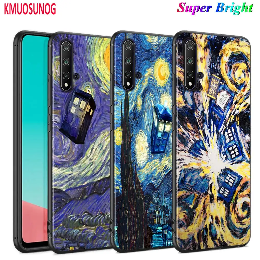 

Black Silicone Cover Tardis Box Doctor Who for Huawei Nova 5 3i P Smart Z Plus 2019 P30 P20 Pro P10 P9 Lite Plus Phone Case