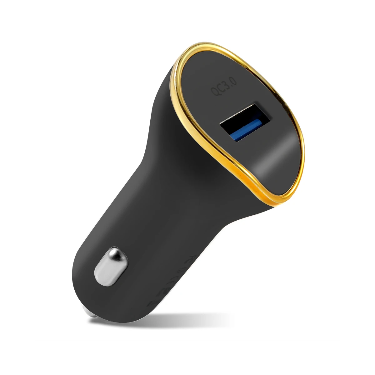 

12-32v Black QC3.0 Lightweight and Portable Car Charger 1-USB Plating Adapter Smart Shunt Current Flame resistant material