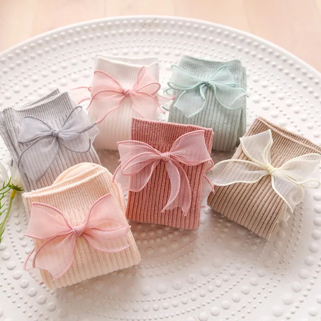 

Новинка весна, женские колготки, прямые белые однотонные колготки принцессы с двойными иглами и бантом, длинные колготки для детей