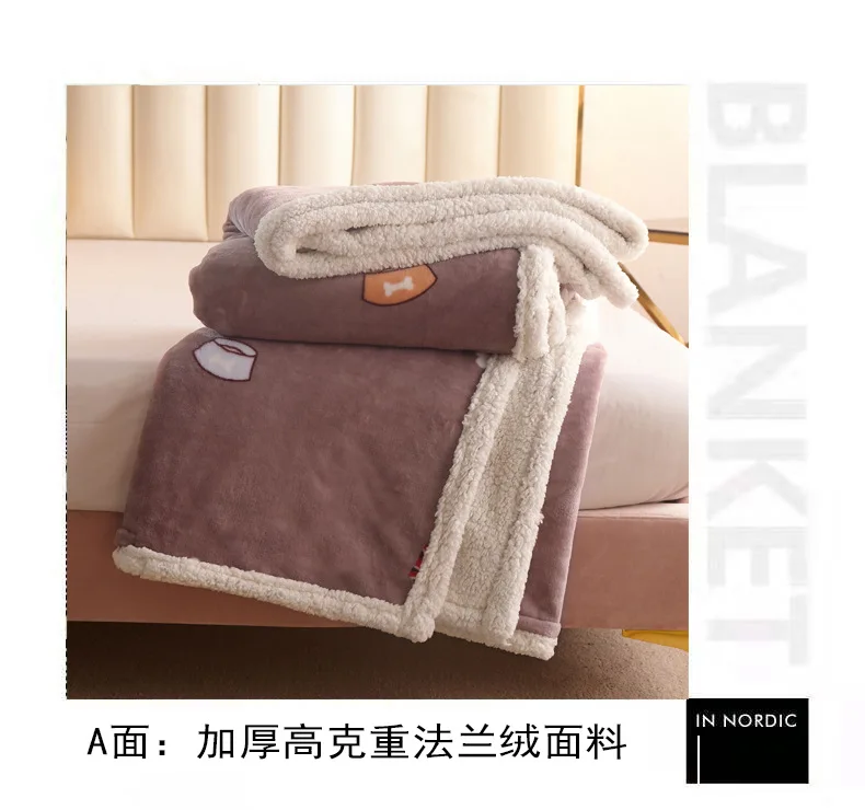 Faray кашемировое одеяло с ягненком утолщенное и теплое покрытое двойным покрытием одеяло для кровати Флисовое одеяло подарки для взрослых для мамы