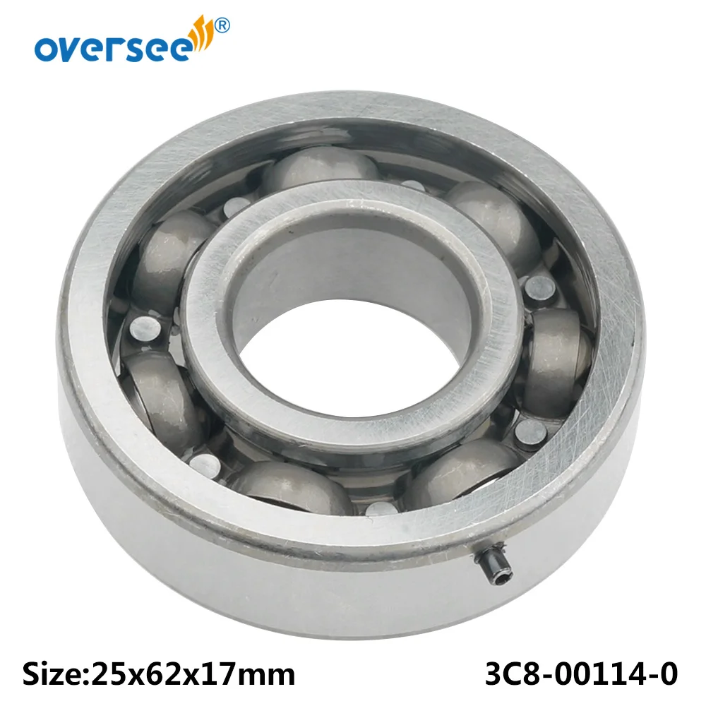 9603-3-6305 Ball Bearing For Tohatsu Outboard Motor 2 Stroke 9.9HP 15HP 18HP Crankshaft Size 25x62x17; 3C8-00114-0，3C8-00114