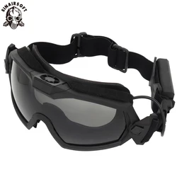 Tactical Goggle Anti-Fog Anti-Shock With Fan Ventilation Indoor And Outdoor Dual Mode Scene Airsoft Paintball Ski Helmet Glasses