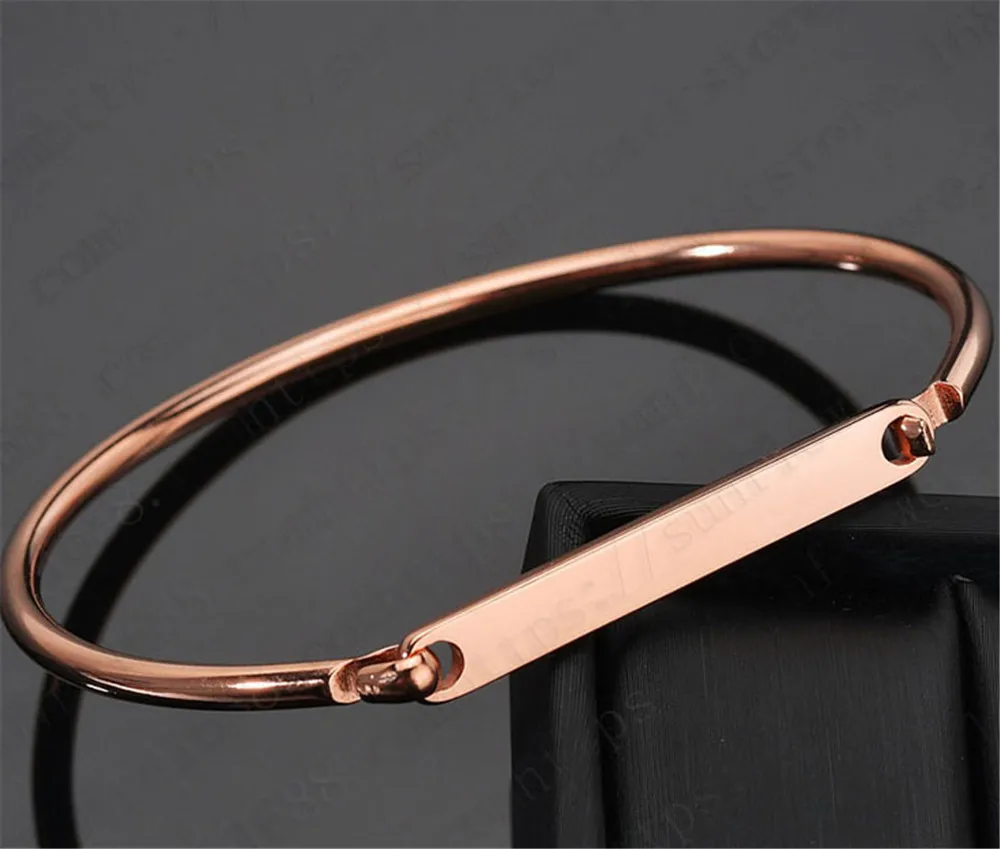 Нержавеющая сталь Классический круглый золотой Ремень Пряжка браслет простой стиль закрытый гравировка пользовательские браслеты для женщин