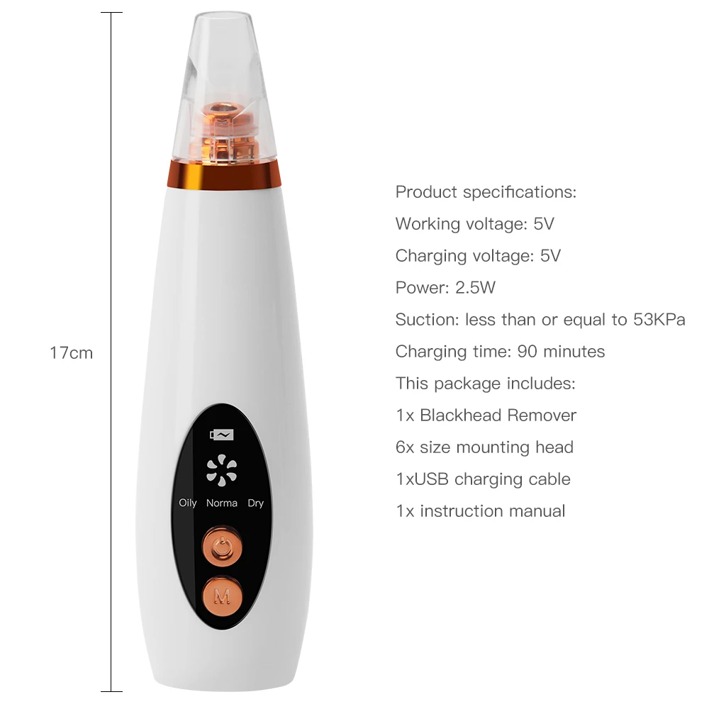 Blackhead Remover Face Deep Cleaner Pore Acne Pimple Removal Vacuum Suction Facial Diamond Beauty Cleansing Skin Care Machine