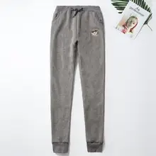 Женские утолщенные спортивные штаны, чистый цвет, теплые свободные брюки, женские уличные штаны со средней талией для бега, бега, спортивные штаны для, новинка