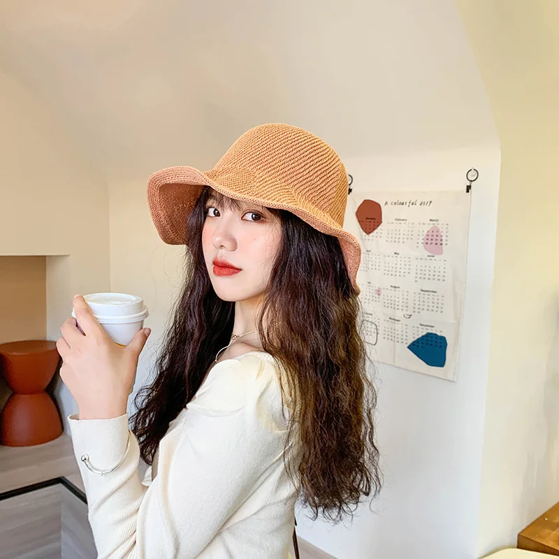 

Online Celebrity Qmilch Breathable Bucket Hat Children Spring And Summer Korean-style Fashion Versatile Japanese-style Knit Buck