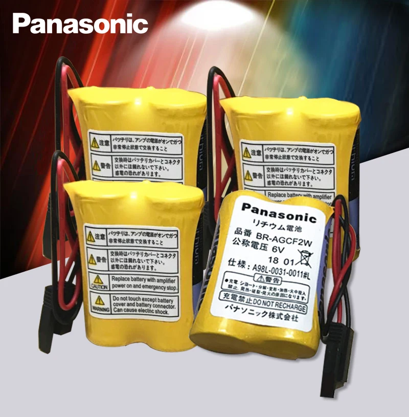 Panasonic 4 шт./лот BR-AGCF2W литиевая 6В 2200 мА/ч PLC батарея A98L-0031-0011 A06B-6093-K00 батареи с черным
