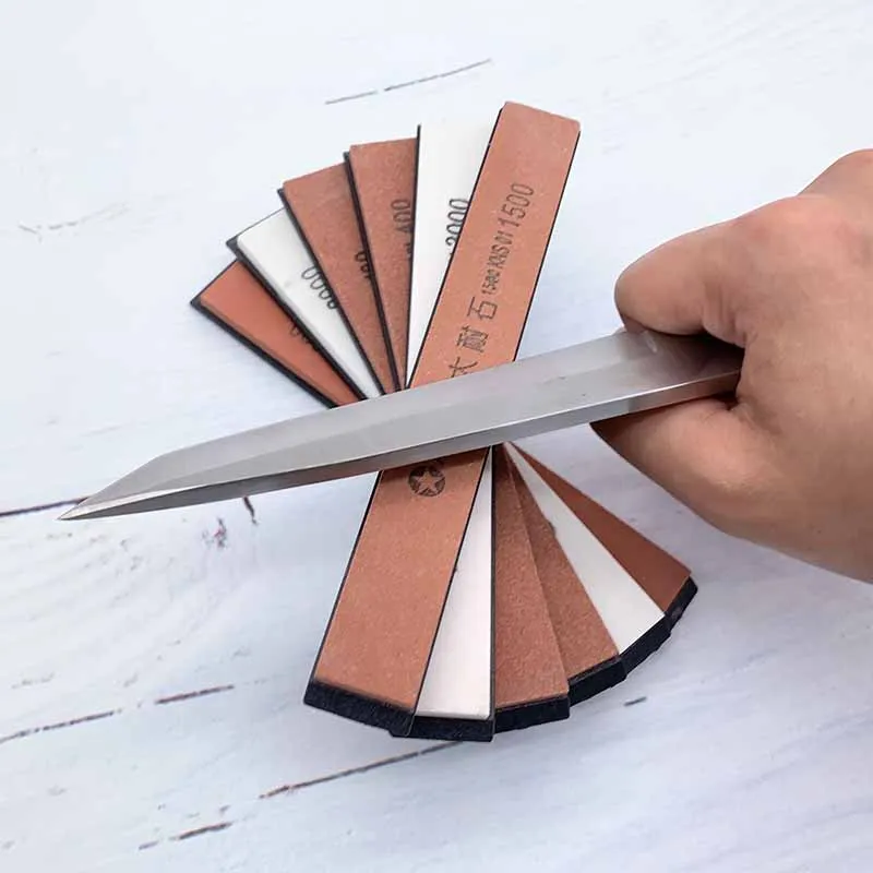 Natural corundum sharpening whetstone with base sharpener for kitchen knife professional outdoor small Fixed angle | Дом и сад