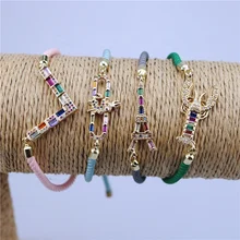 10 шт./лот, новинка, Эйфелева башня/Омар/неправильной формы, cz браслет, покрытый кубическим цирконием, популярный браслет, дешево, опт