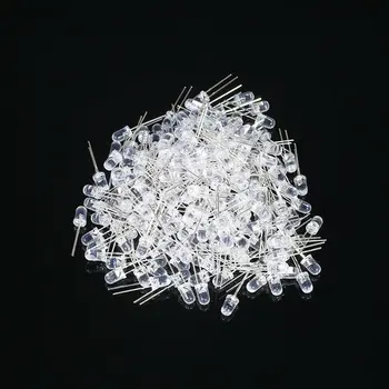 

1000Pcs 5mm Light Diode DIY Kit Round Water Clear Top LED Light Emitting Diodes Lamp Bulbs Electronic Components