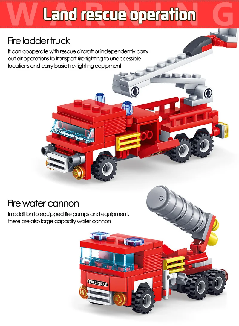 Пожарная станция автомобиль-Вертолет Лодка строительные блоки Совместимые городской пожарный фигурки грузовики Кирпичи Детские игрушки