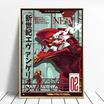

Home Decor Evangelion Mecha unit-02 Poster Wall Art Canvas Prints Japan Anime Painting Picture For Living Room Modular Framework