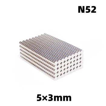 

AGMA 100pcs 5x3 Rare Earth Magnets for N52 Neodymium Disc Magnets 5mm * 3mm Super Strong Round NdFeB Magnetic Materials