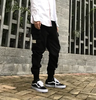 

Cargo Jogger Pants Spring and Autumn Tide Brand Hip Hop Overalls Men's Trousers Loose Beam Pants