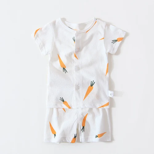 YIBEIERBABY/хлопковые летние легкие удобные дышащие пижамы для мальчиков и девочек от 1 до 3 лет домашняя одежда унисекс, vestido infantil - Цвет: E