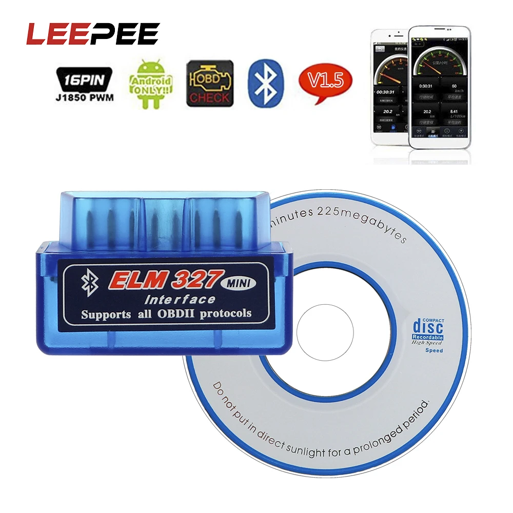 

LEEPEE For Android/Symbian Car Diagnostic Tool For OBDII Protocol ELM327 Bluetooth V2.1 / V1.5 OBD2 Code Readers Scan Tools