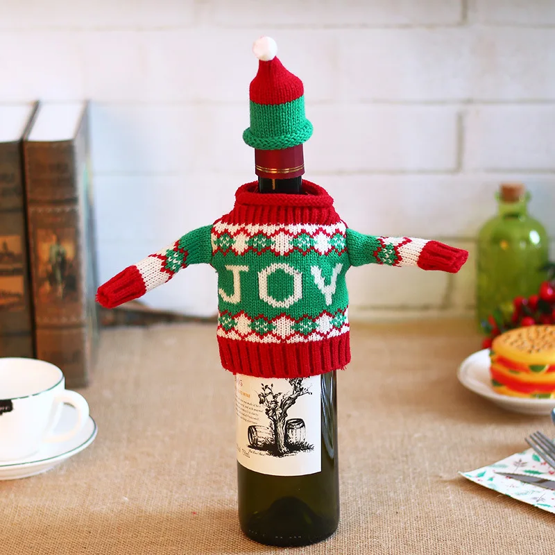 Рождественский подарок одежда винная бутылка пылезащитный чехол посуда мешок Рождественское украшение для дома Декор для обеденного стола Рождественский подарок на год