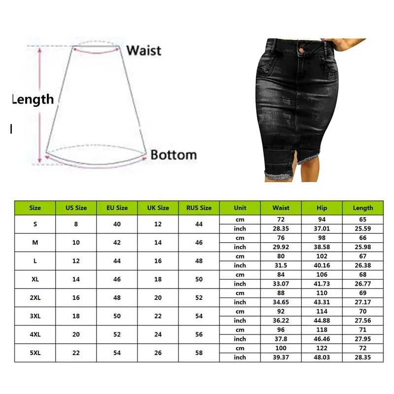 Autumn New Denim Skirt Women Button Jeans Skirts Femme High Waist Skirt Knee-Length Female Pencil Skirts Mujer