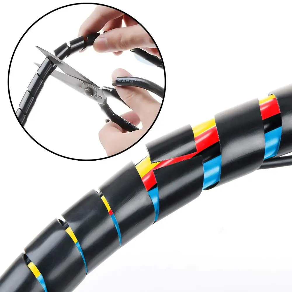 

4mm Spiral Cable Wrap Spiral Wire Wrap Cord for Computer Electrical Wire Organizer Sleeve Hose RoHS Clear (Dia 4MM-Length 20M)