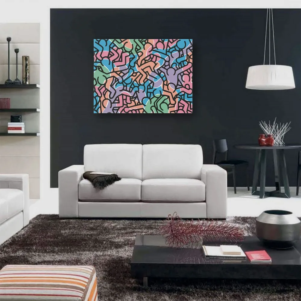 

hand drawing graffiti pop brainwash art painting on canvas painting good for bedroom decoration