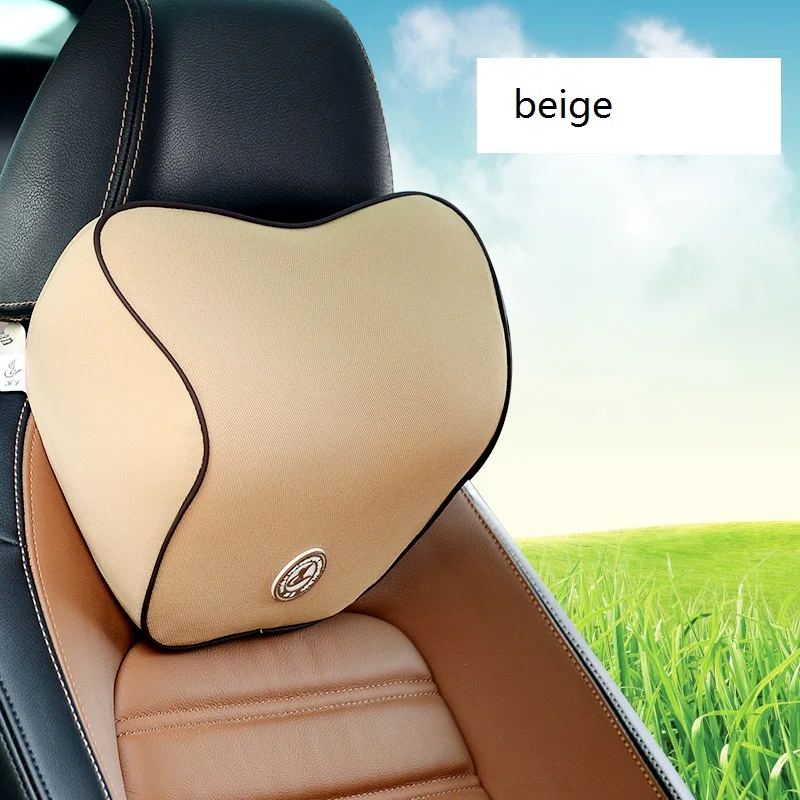beige neck pillow Подушка для стула, подушка для автомобильного сиденья, Подушка для спины, Автомобильная подушка для шеи, подушка для подголовника, подушка с эффектом памяти, эргономичная Автомобильная подушка для водителя - Цвет: beige neck pillow