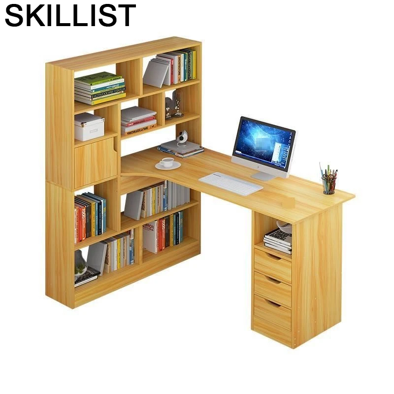 

Desk Bureau Meuble Computer Escritorio Escrivaninha Para Notebook Scrivania Tablo Laptop Stand Bedside Mesa Table With Bookshelf
