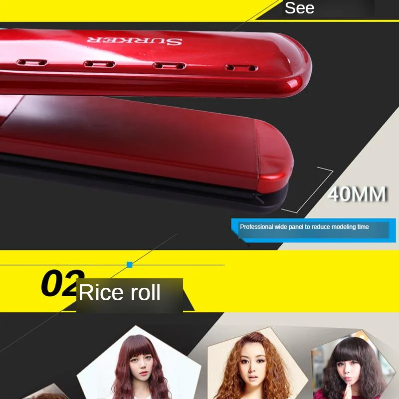 Ceramic Roll Straight Dual Purpose Hair Curler 2-in-1 Negative Ion Hair Crimper Hair Tools