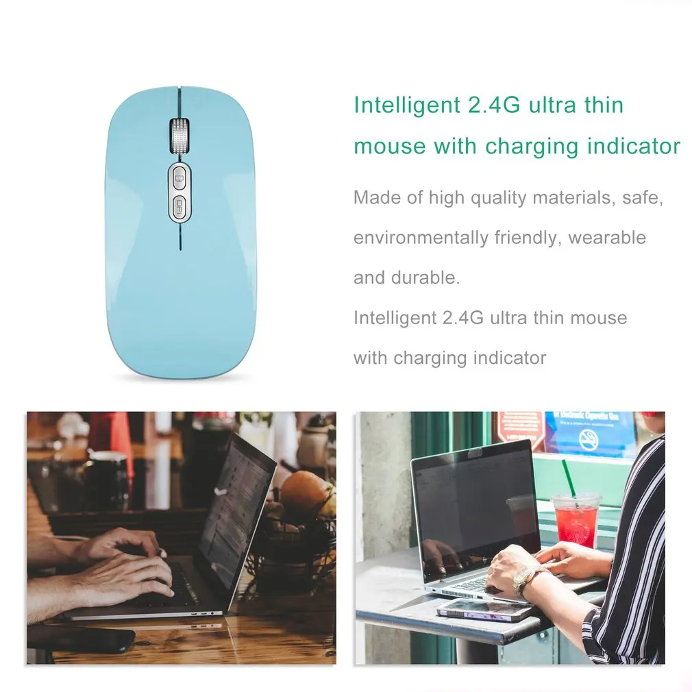 M103 перезаряжаемая беспроводная мышь Slient Button USB мини оптическая Ультратонкая мышь с зарядным кабелем для компьютера ноутбука