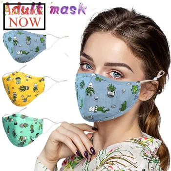 

Women Cute Cactus Print Mouth Masks Washable Outdoor Windproof Mask Mascarilla Reutilizable Masques Lavable Mondkapjes