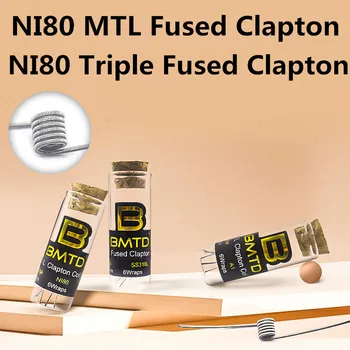 

MTL Clapton Fused Clapton Coil Ni80 Prebuilt Coils for DIY MTL Vaper RDA RTA Tank Atomizers High Resistance