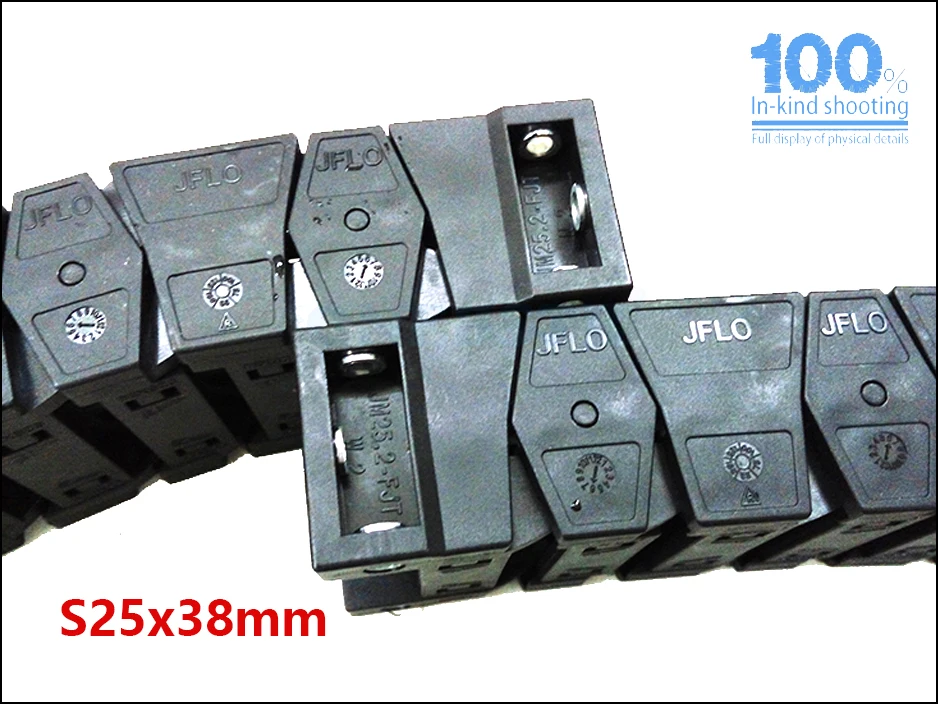 JFLO 1 Meter S25x25mm S25x38mm S25x57mm Drag Chain High-Speed Mute Towline Wire Carrier Cable Tanks Chain S25x77mm S25x103mm 15