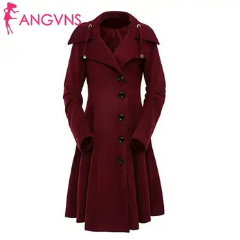 

Women Solid Hooded Coat Long Sleeve Drawstring Button Autumn, Winter Drawstring, Irregular Hem Outwear Casual