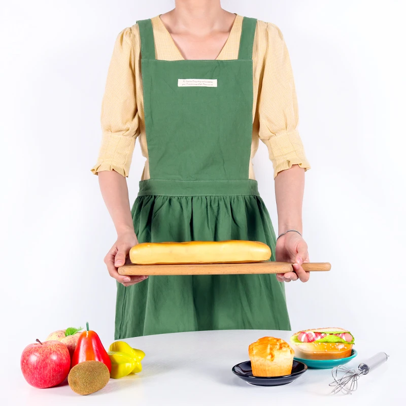 WEEYI Women Cotton Linen Bib Apron Japanese Style Sleeveless Pinafore Home Kitchen Coffee Florist Aprons Dress постельное бельё