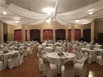 

Good Looking Ice Silk Single Piece Ceiling Drapery Backdrop Curtain Swag For Wedding Event Decoration