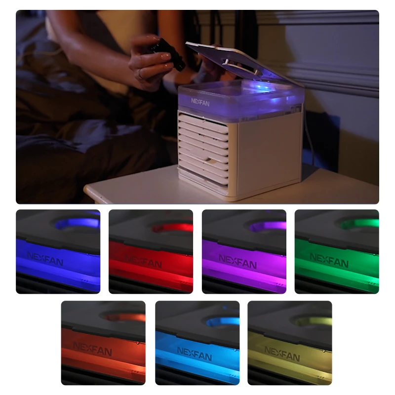 Mini USB Portable Air Conditioner Humidifier Purifier 7 Colors Light Desktop Cooling Fan Cooler For Office Room | Обустройство дома