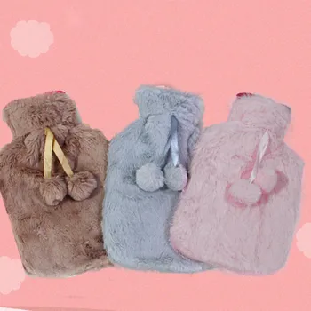 

Water Injection Hot Water Bottle Winter Plush Portable Warm Water Bag