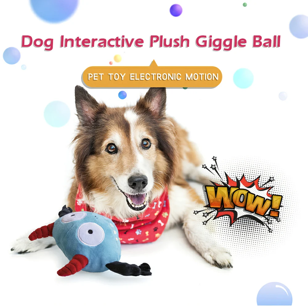 

Dog Interactive Toy Plush Giggle Ball Squeaking Dog Toy Shake Squeak Crazy Bouncer Ball Interactive Small Dog Toys Pet Accessory