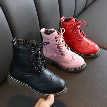 

Autumn Winter Kids Snow Boots Children's Winter Ankle Winter Girl Boots Unisex PU Leather Shoes For kids Snow Shoes 11