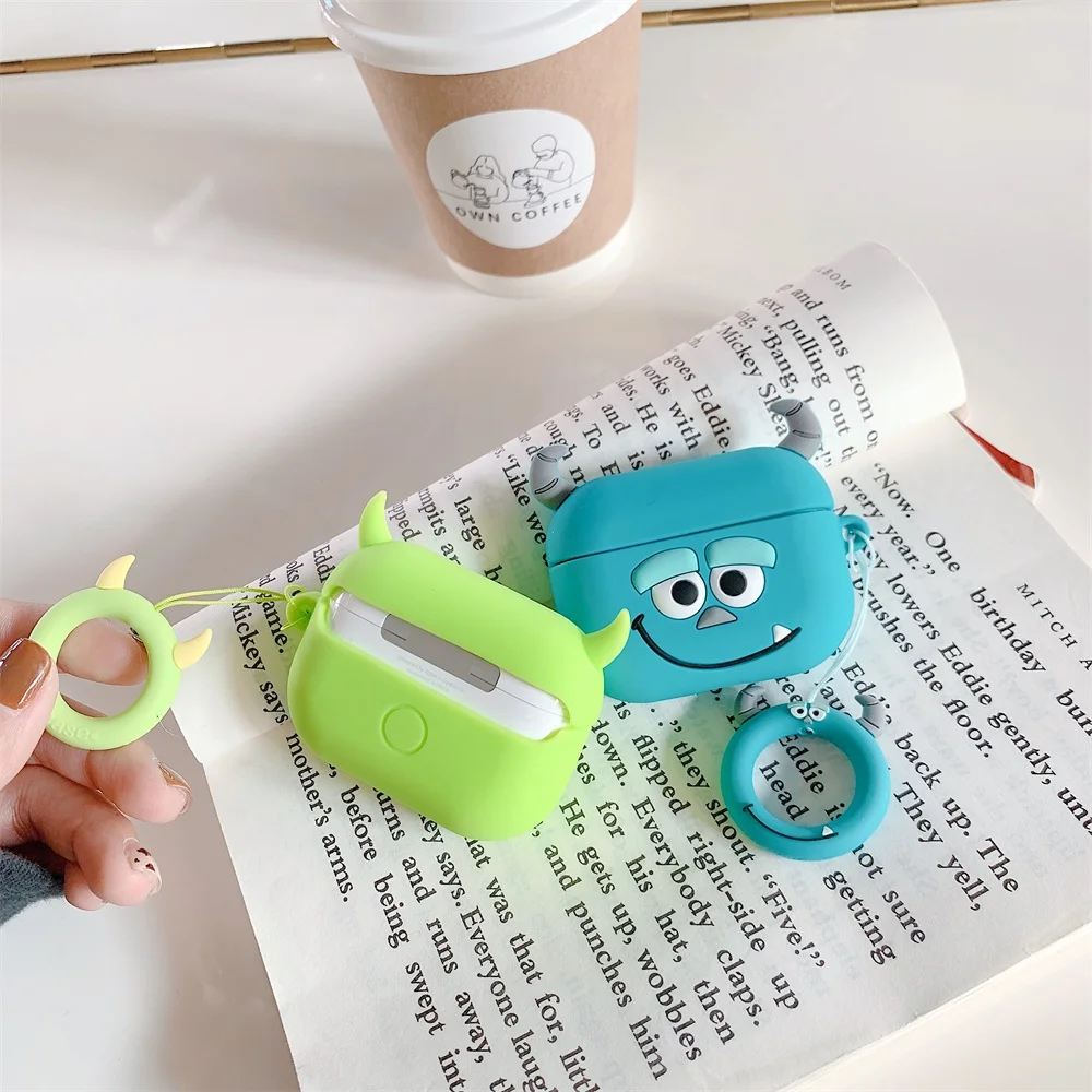 Мультфильм 3D большие глаза Airpods чехол для Apple Airpods Pro Чехол милый силиконовый Airpod 3 Чехол портативные наушники чехол с кольцом на палец