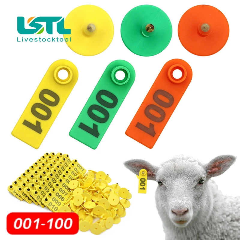 1Sets Ear Tag Plastic Livestock Tag For Goat Sheep Pig Cow 1-500 Number