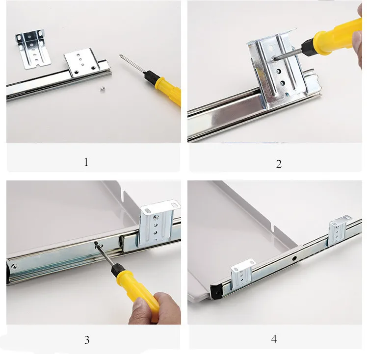 DIY компьютерная клавиатура металлический стальной кронштейн для выдвижного ящика телескопическая клавиатура лоток бесшумный скользящий компьютерный стол аксессуары