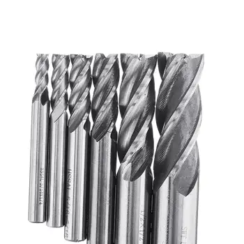 

6Pcs/set 3/16-5/8 Inch Imperial Milling Cutter Set High Speed Steel CNC Milling Bit Spiral End Mill Cutter for Milling Machine