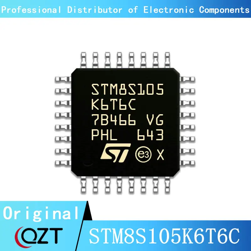 10pcs/lot STM8S105 STM8S105K6 STM8S105K6T6C LQFP-32 Microcontroller chip New spot