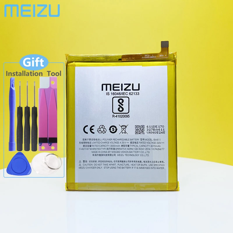 100% Оригинальный аккумулятор Meizu 3070 мАч BA611 для M5 Meizy Meilan 5 M611H высококачественный