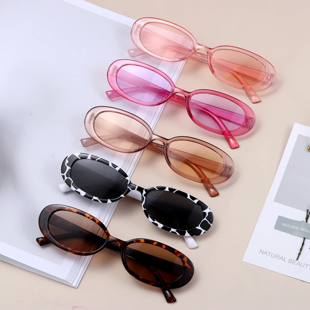 Summer Retro Sunglasses for Women Small Oval Frame Sun Glasses