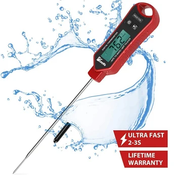 

Instantly Read Waterproof and Fast Meat Thermometer with Hold and Calibration Function Digital Food Thermometer for Kitchen, Out