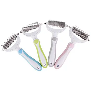 

Pet Grooming Brush Non Slip Shedding Pet Grooming Brush Silicone Handle Quick Release Comb Safe New