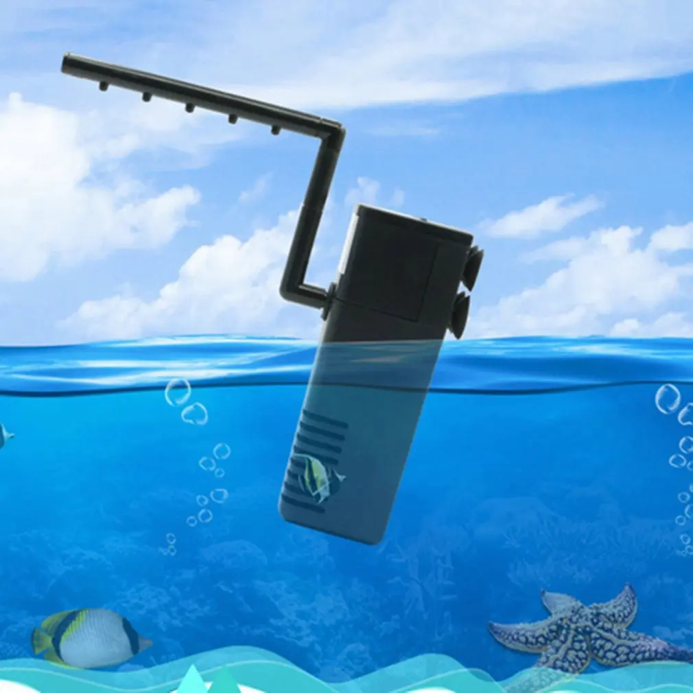 Mini Multi-function 3 in 1 Aquarium Internal Oxygenation Increaser Filter 4W Fish Tank Submersible Pump Spray Water Purifier