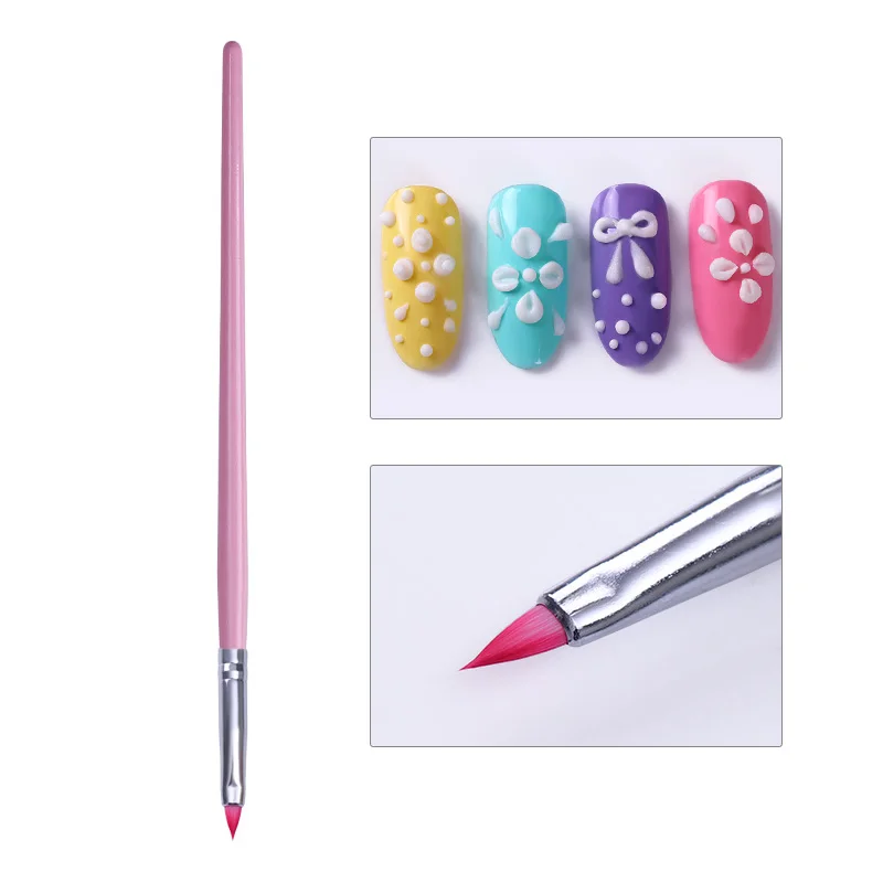 NICOLE дневник 1 шт. УФ-гель для дизайна ногтей Кисть ручка с крышкой розовый № 6 УФ гель для ногтей Маникюрный Инструмент - Цвет: Pattern 2
